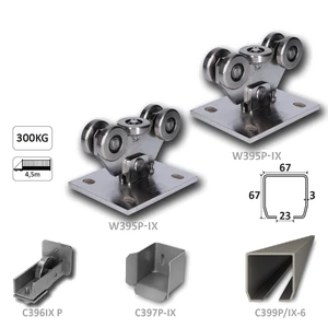 Samonos do 300 kg/ 4,5 m, profil 67 x 67 x 3 mm, nerez - slide 0