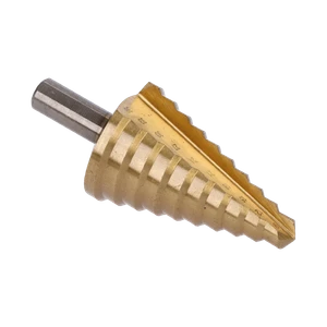 Stupňovitý kuželový vrták HSS 4341 TiN 9-36, 3 ploché boční úchopy - slide 0