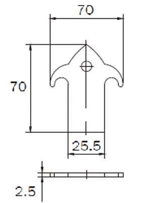 Kotvení pro plechové výplně 70x70x2,5 mm - slide 1