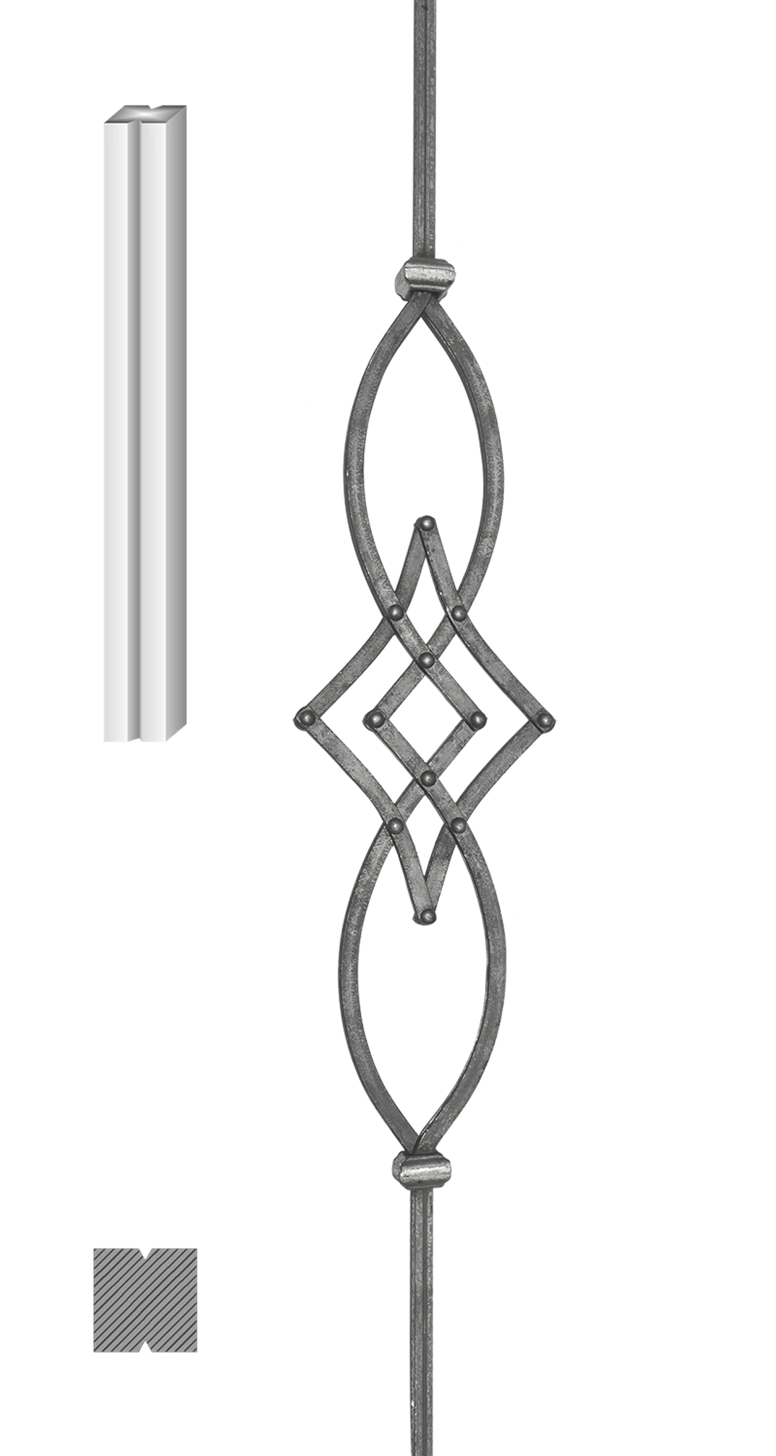 Tyč 12 x 12 mm, 970 x 170 mm