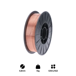 Drôt zvárací 0,8 mm, MIG/MAG(CO2), G3Si1/SG2, 5 kg