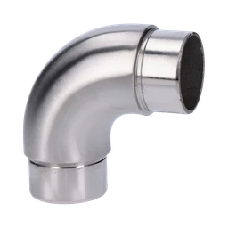 Spojka 90° na trubku ø 42,4 mm, broušená nerez AISI 304