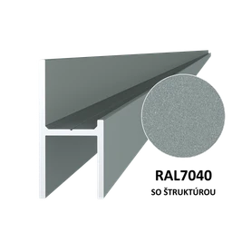 Hliníkový UT profil 20,5 x 44 x 6000 mm, štruktúra RAL 7040