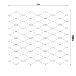 Lanková sieť, 0,8 x 10 m, oko 50 x 50 mm, ø 2 mm, AISI 316
