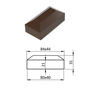 Vonkajšia krytka 40 x 80 mm, plastová PE, hnedá - slide 1