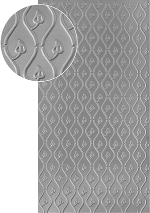 Plech pozinkovaný, 2000 x 1000 x 1,2 mm, 3D vzor listy - slide 0