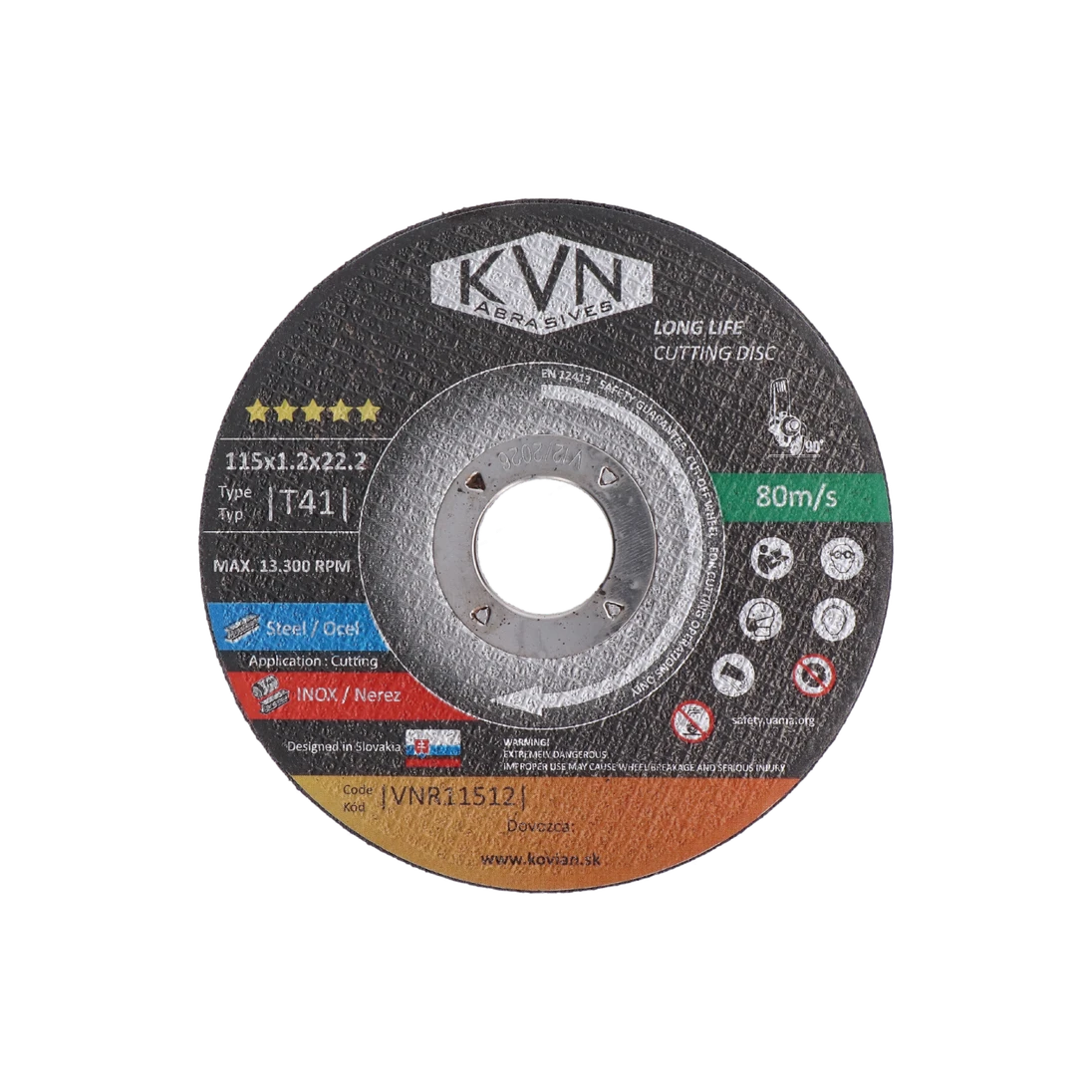 Rezný kotúč profesionálny na nerez, 115 x 1,2 x 22,2 mm