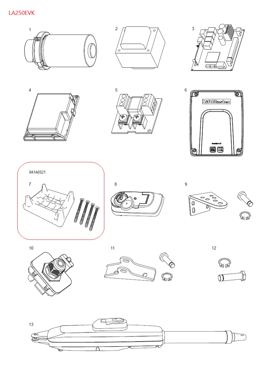 041A0321 držiak transformátora so skrutkami