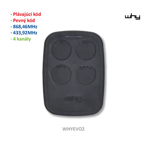 Vysílač Evo2 4kanál, 433/868MHz, pevný/plovoucí kód - slide 3