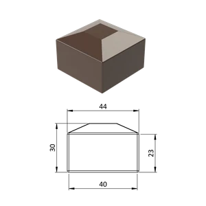 Vonkajšia krytka 40 x 40 mm, plastová PE, hnedá - slide 0