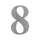 Číslo domovní 8, s 3M páskou, broušená nerez AISI304