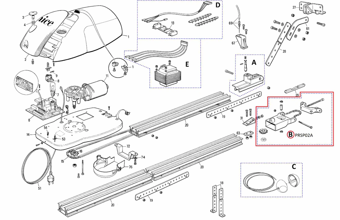 PRSP02A kit - koncový díl dráhy pro SPIDO/ SPIDER