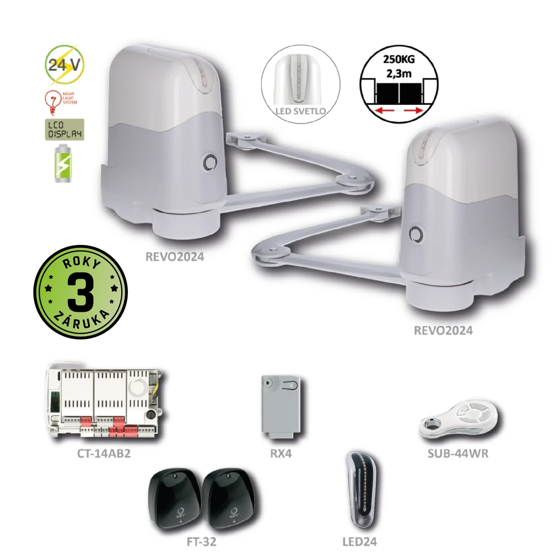 REVOKIT pro dvoukřídlovou bránu do 2.3m/křídlo