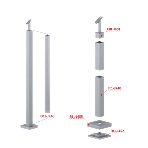 Nerezový sloup, vrchní kotvení, bez výplně - slide 2
