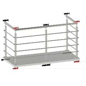 Nerezový stĺp, vrchné kotvenie, 4-radový priechodný - slide 1