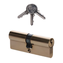 Cylindrická vložka EURO 40/40 mm, mosadzná, 3 kľúče
