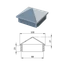 Krytka plastová se stříškou 100 x 100 mm, šedá