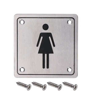 Piktogram `Dámy`, hranatý, brúsená nerez AISI 304 - slide 0