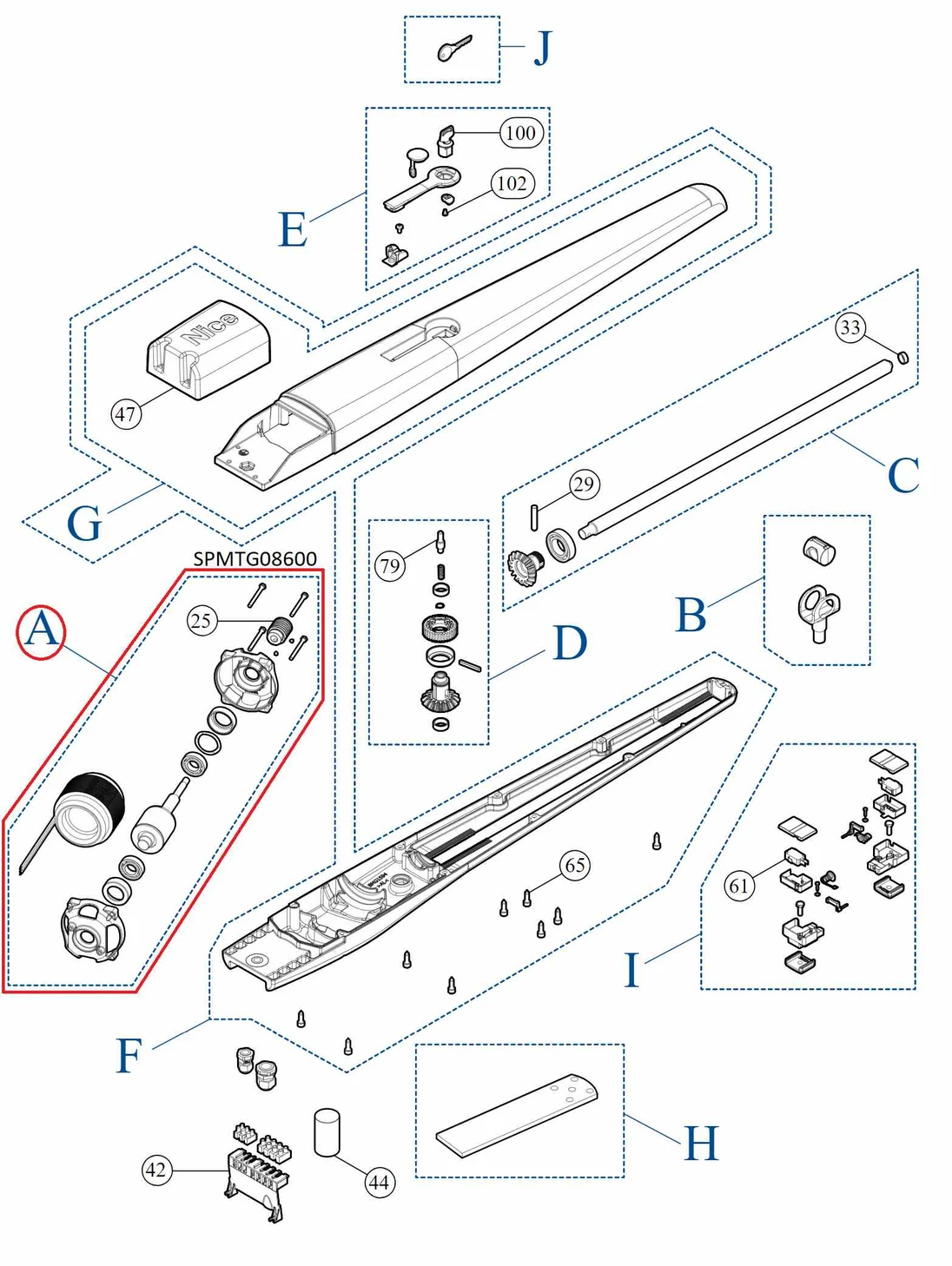 SPMTG08600 motor 230 V pre pre TO4/5