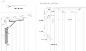Hydraulický zatvárač s klznou lištou, do 150 kg, RAL 9005 - slide 2
