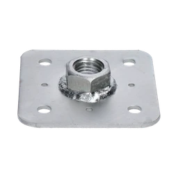 Horní deska 110x110 s maticí M24, žárový pozink, výška 23mm, patka pilíře