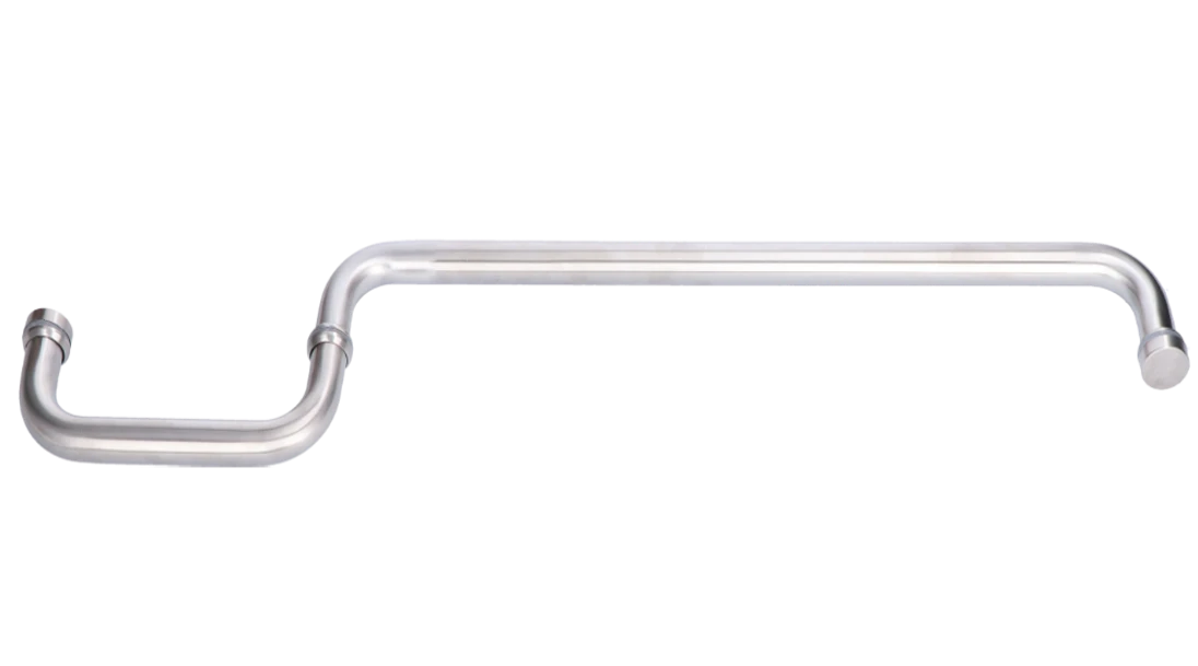 Madlo na dvere, L = 460 mm, sklo 8 - 12 mm, brúsená AISI 304