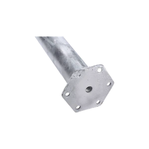 Zemní vrut,  patka s přírubou, 120 x 120 mm, zinková barva - slide 1