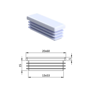 Krytka plastová 20 x 60 mm - slide 0