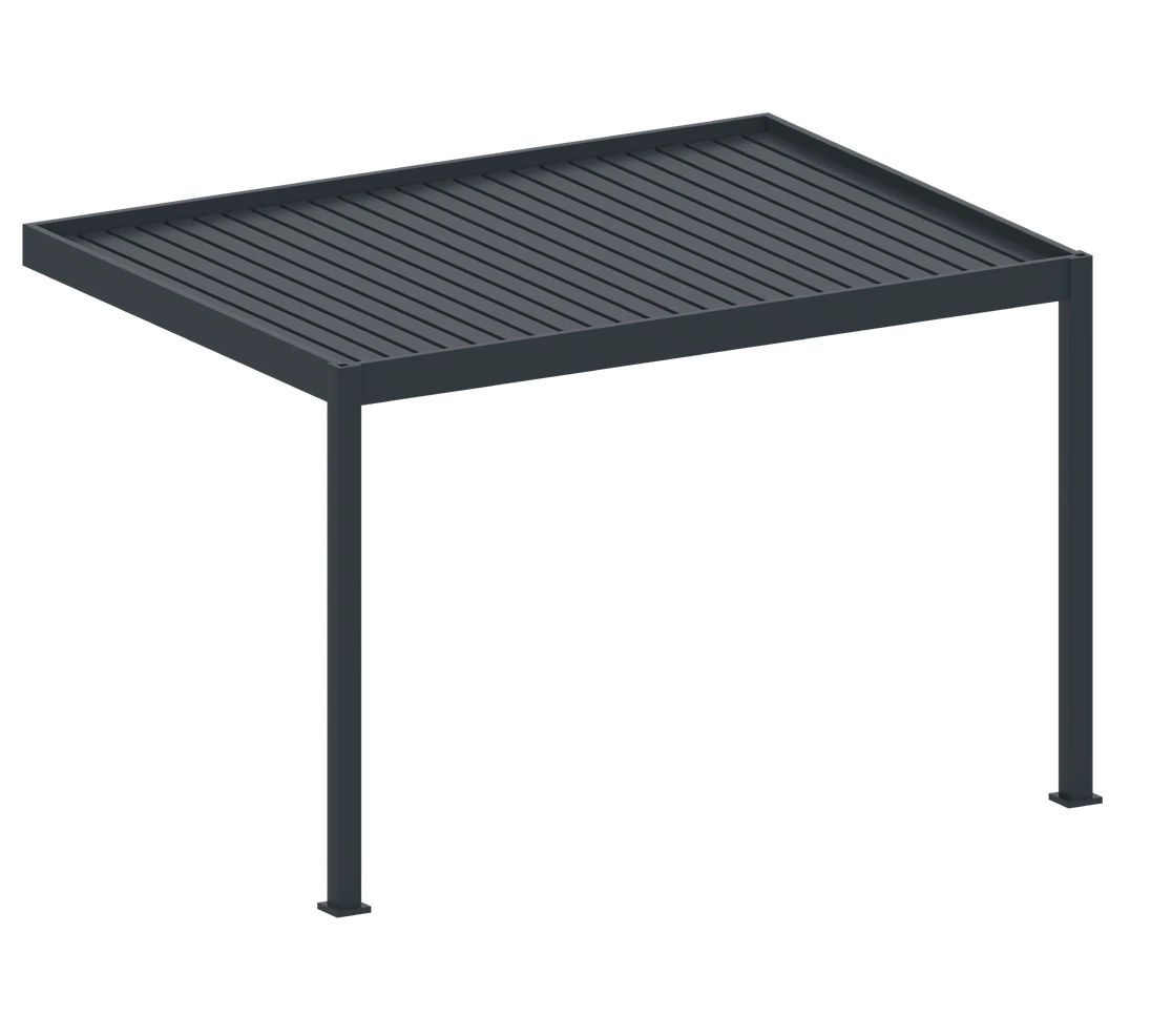 Bioklimatická pergola, hliníková 3 x 4 m, montovaná o stenu