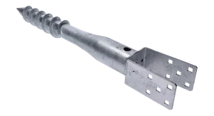 Zemní vrut, patka U, 120 x 120 mm, žárový pozink - slide 1