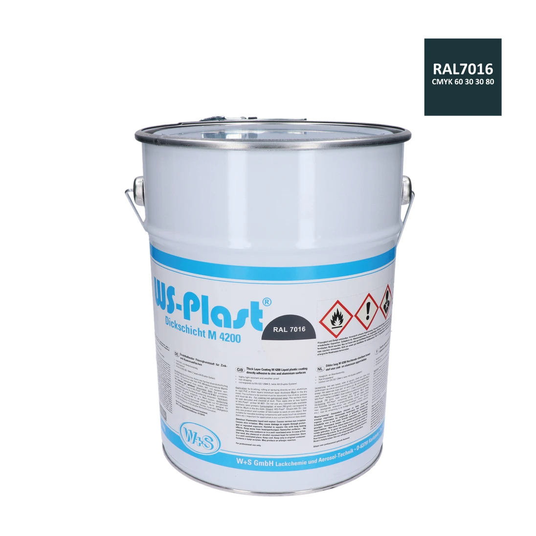 Antracitová polomatná barva na zinek a hliník, balení 11kg