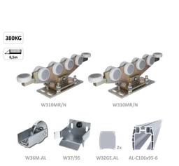 Samonos do 350 kg/6,5 m, profil 95 x 106  mm, hliník