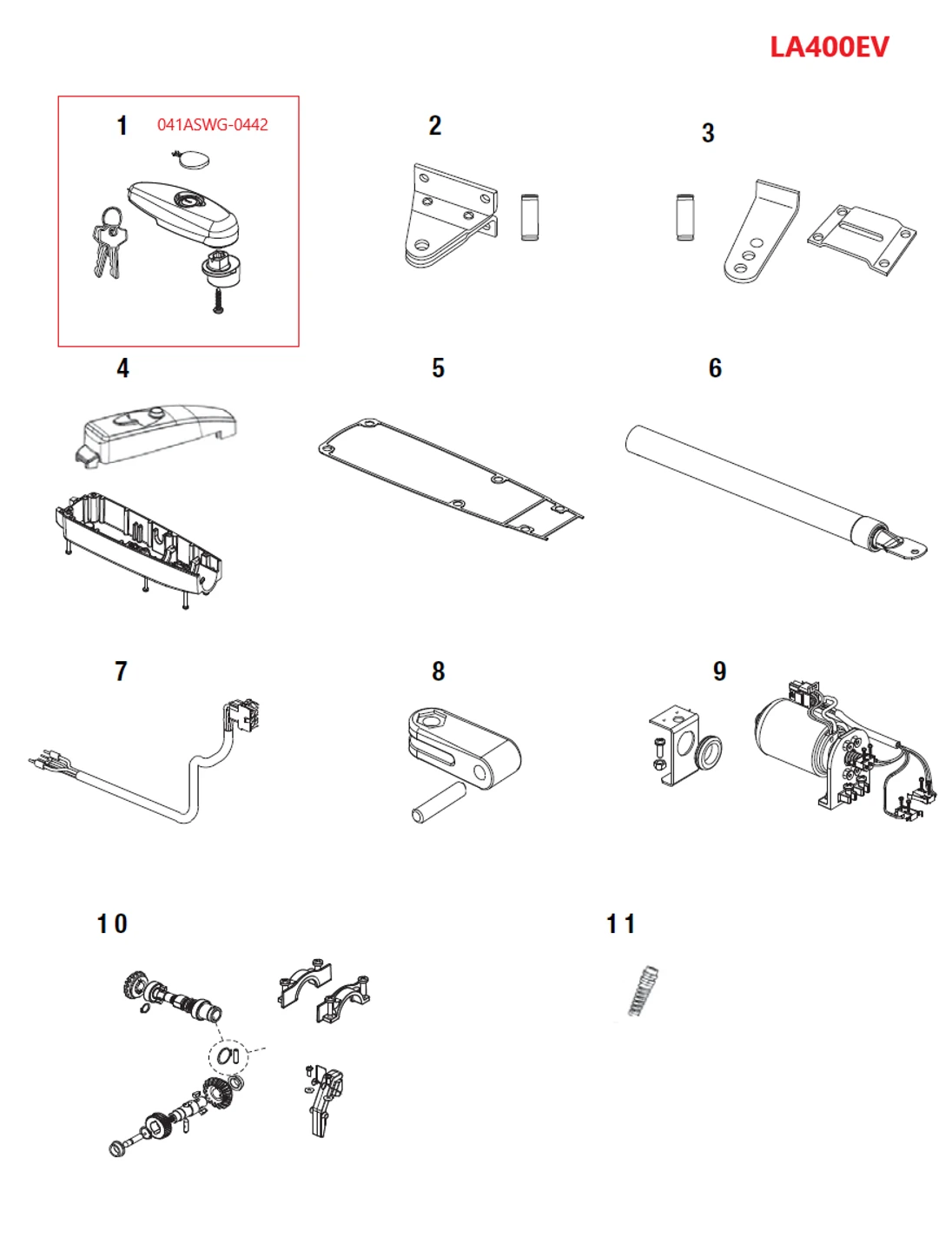 041ASWG-0442 odblokovací mechanismus s klíčem