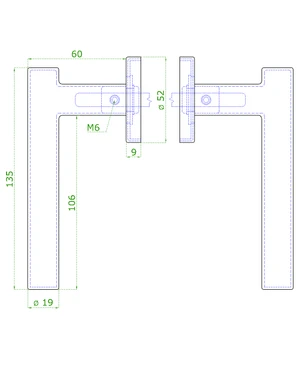 Klika bez dolní rozety, broušená nerez AISI304 - slide 2