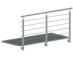 Nerezový sloup, boční kotvení, 5řadový průchozí, vnitřní - slide 1