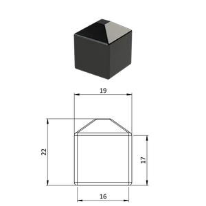 Vonkajšia krytka 16 x 16 mm, plastová PE - slide 0