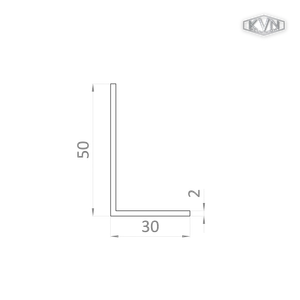 L profil 50x30x2mm, L-6000mm, hliník bez povrchovej úpravy - slide 1