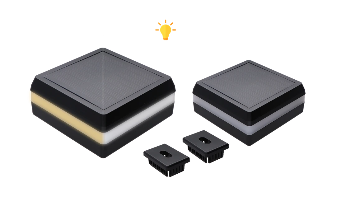 LED lampa solárna, pár, teplý/studený režim