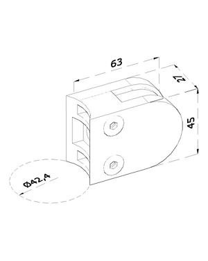 Svorka na trubku ø 42,4 mm, sklo 6 - 10,76 mm, AISI 304 - slide 1