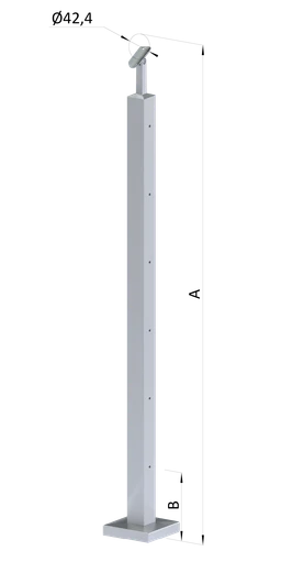 Nerezový stĺp, vrchné kotvenie, 6-radový M6