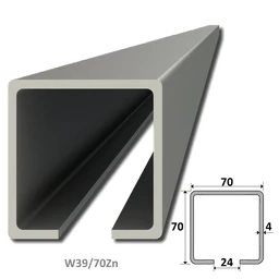 C profil 70x70x4mm L=7000mm pozinkovaný, délka 7m