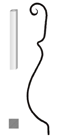 Tyč 12 x 12 mm, 1000 x 170 mm