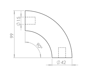 Spojovací oblúk ø 42 mm, buk, brúsený povrch bez náteru - slide 1