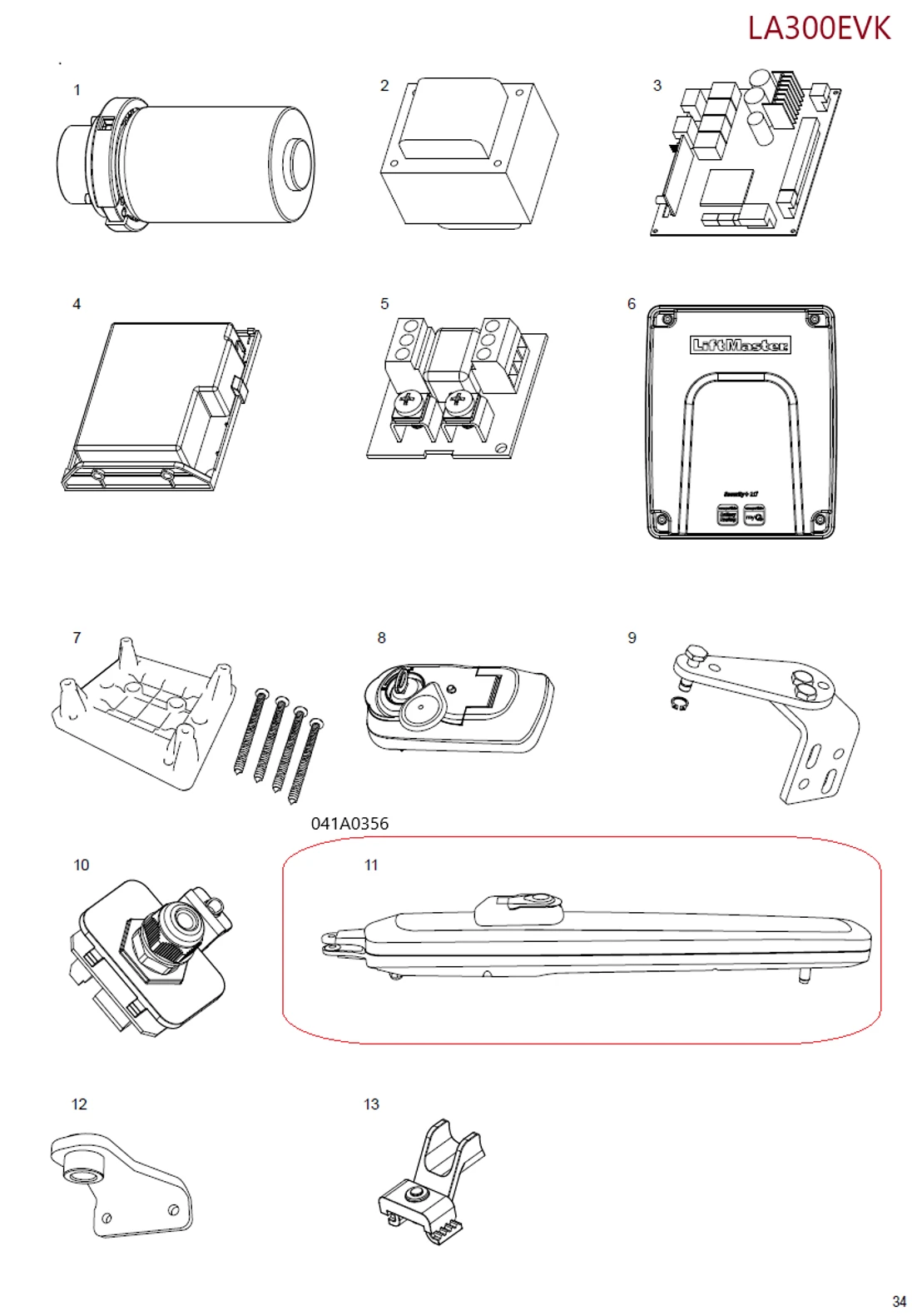 041A0356 kompletné rameno LA300EV