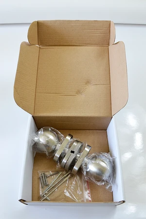 Guľa s oválnou rozetou, pevná, brúsená nerez AISI 304 - slide 1