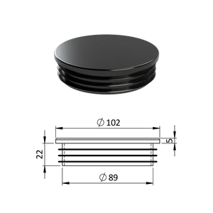 Vnitřní krytka kulatá ø 102 mm, plastová, černá - slide 0