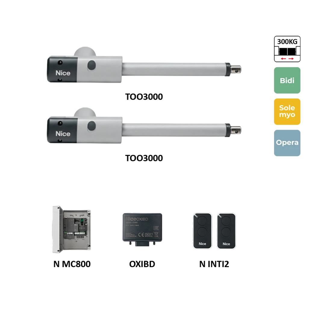 TOO3000KLT sada pohonov pre dvojkrídlovú bránu do 3 m/krídlo
