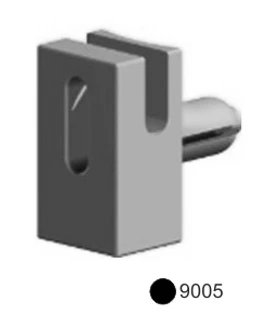 Úchytka napínacieho drôtu s pozink klincom, čierna RAL 9005