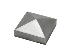 Ukončení stříška jeklu 40 x 40 mm, broušená nerez AISI 304 - slide 0