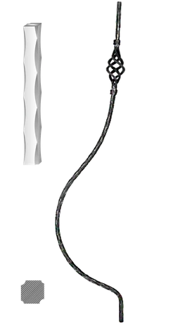 Tyč 12 x 12 mm, 1000 x 210 mm